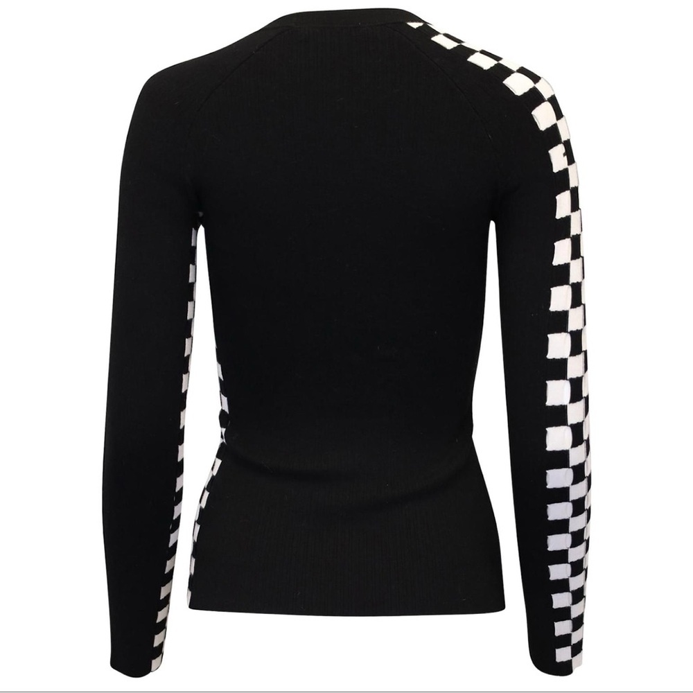 RARE Alexander Wang Checkered‎ Cutout Sleeve Sweater - Picture 2 of 12